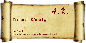 Antoni Károly névjegykártya
