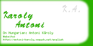 karoly antoni business card